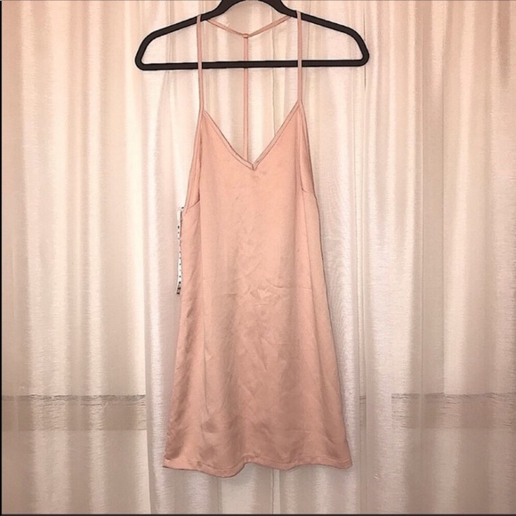 Missguided NWT Nude Silky T Bar Slip Dress - Picture 1 of 4